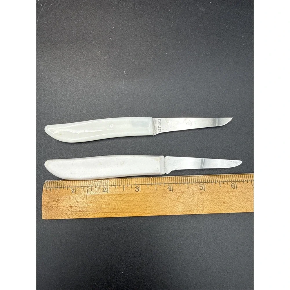 Lot Of 2 White Paring Knife, Pampered Chef Quikut And Good Cook